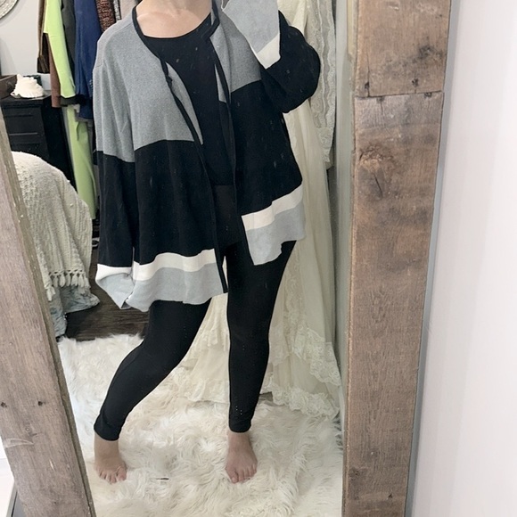 Liz Claiborne Black and Gray Knit Sweater cardigan cotton fabric size 3X - Picture 1 of 5